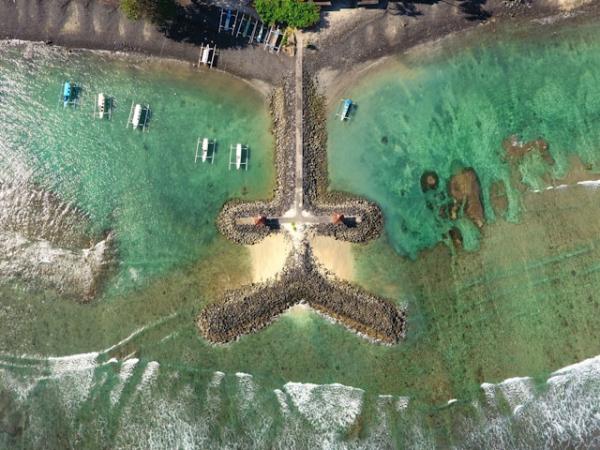 This is what Candidasa Beach looks like from above