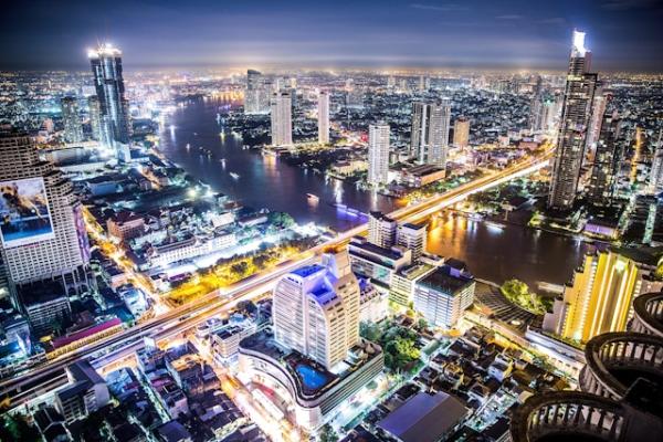 Picture of the Bangkok skyline shot from the location where they filmed The Hangover movie.